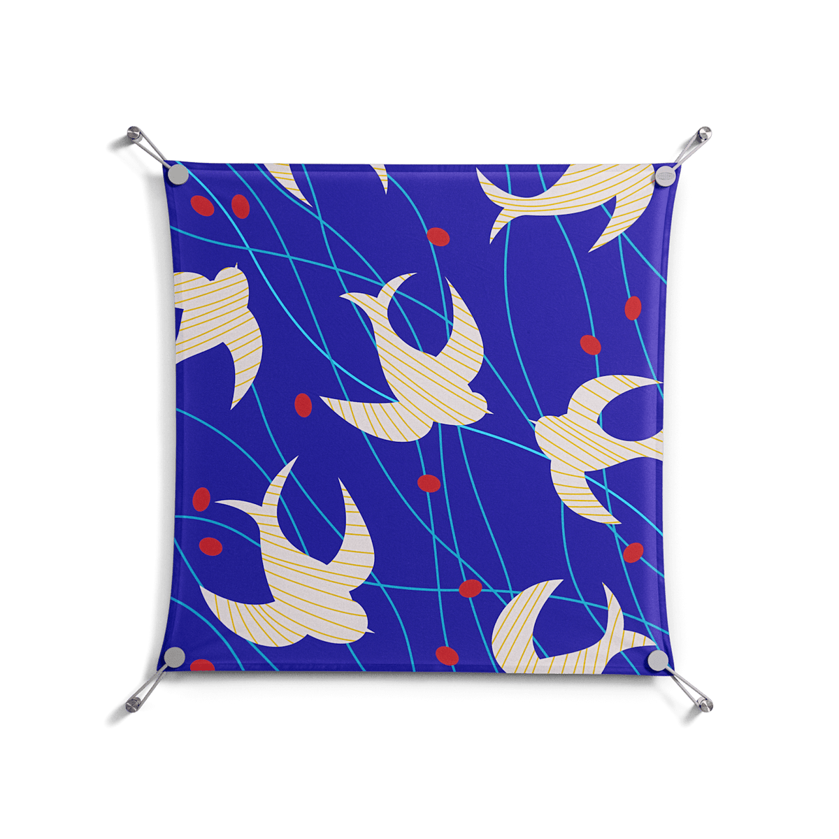 Birds A - Work On Wall - Heather Zhou - Silver - 70 x 70 cm