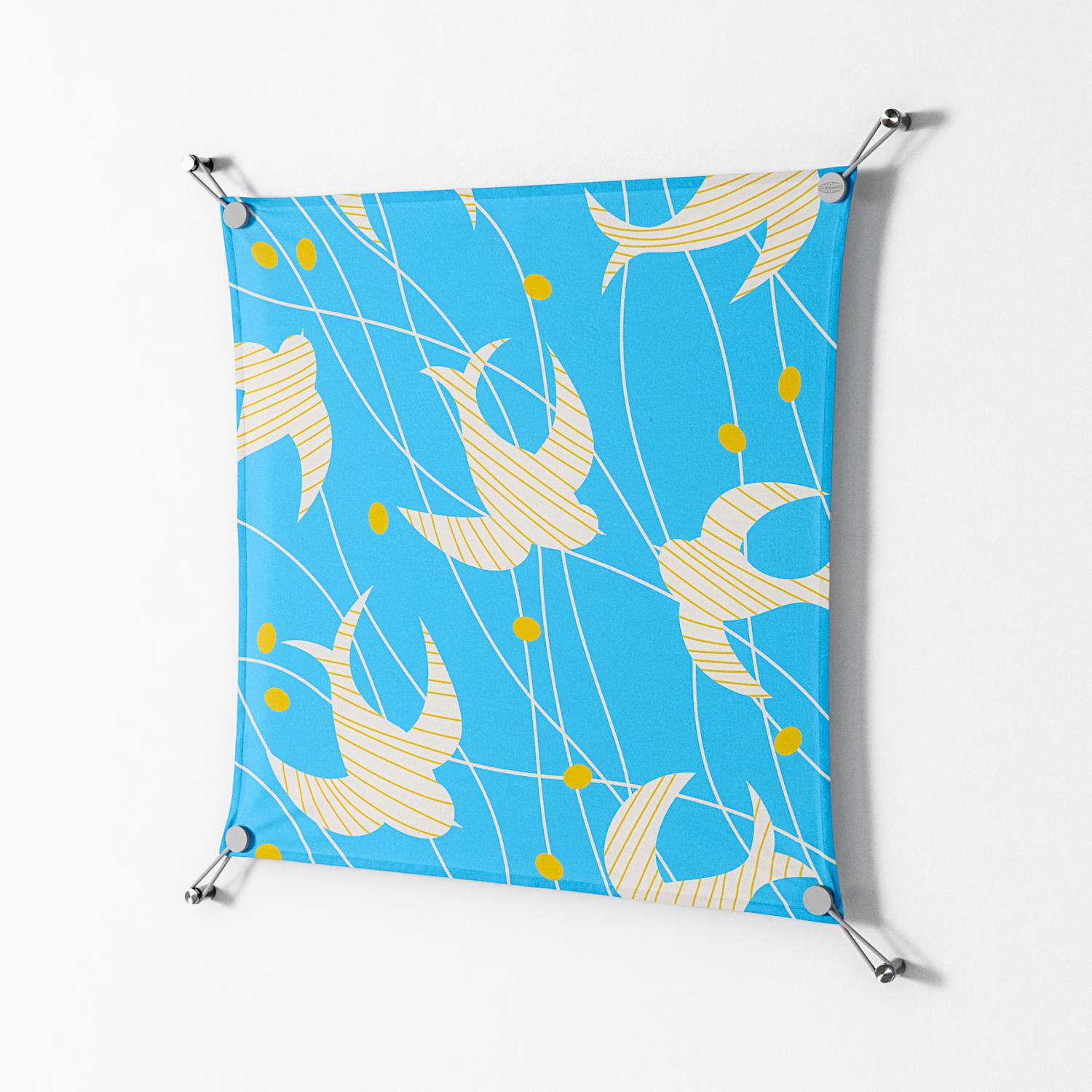 Birds B - Work On Wall - Heather Zhou - Silver - 70 x 70 cm