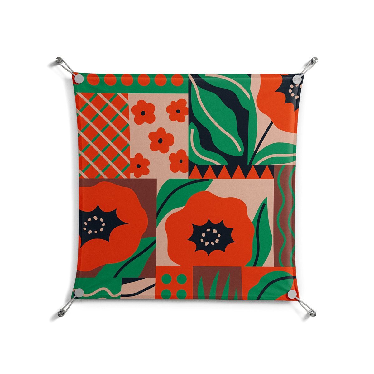 Flower B - Work On Wall - Heather Zhou - Silver - 70 x 70 cm