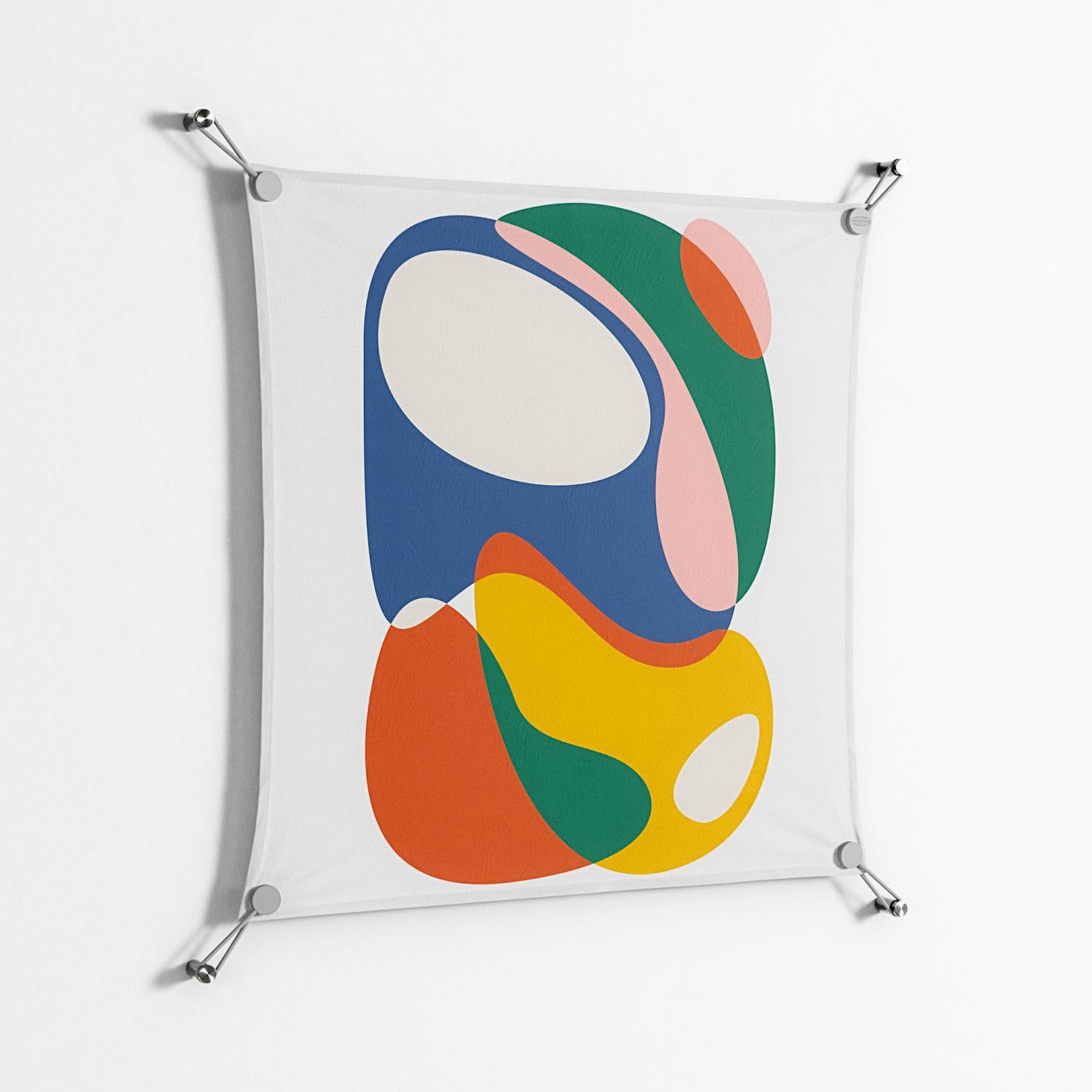 Spilled Paint - Work On Wall - Vratislav Pecka - Silver - 70 x 70 cm