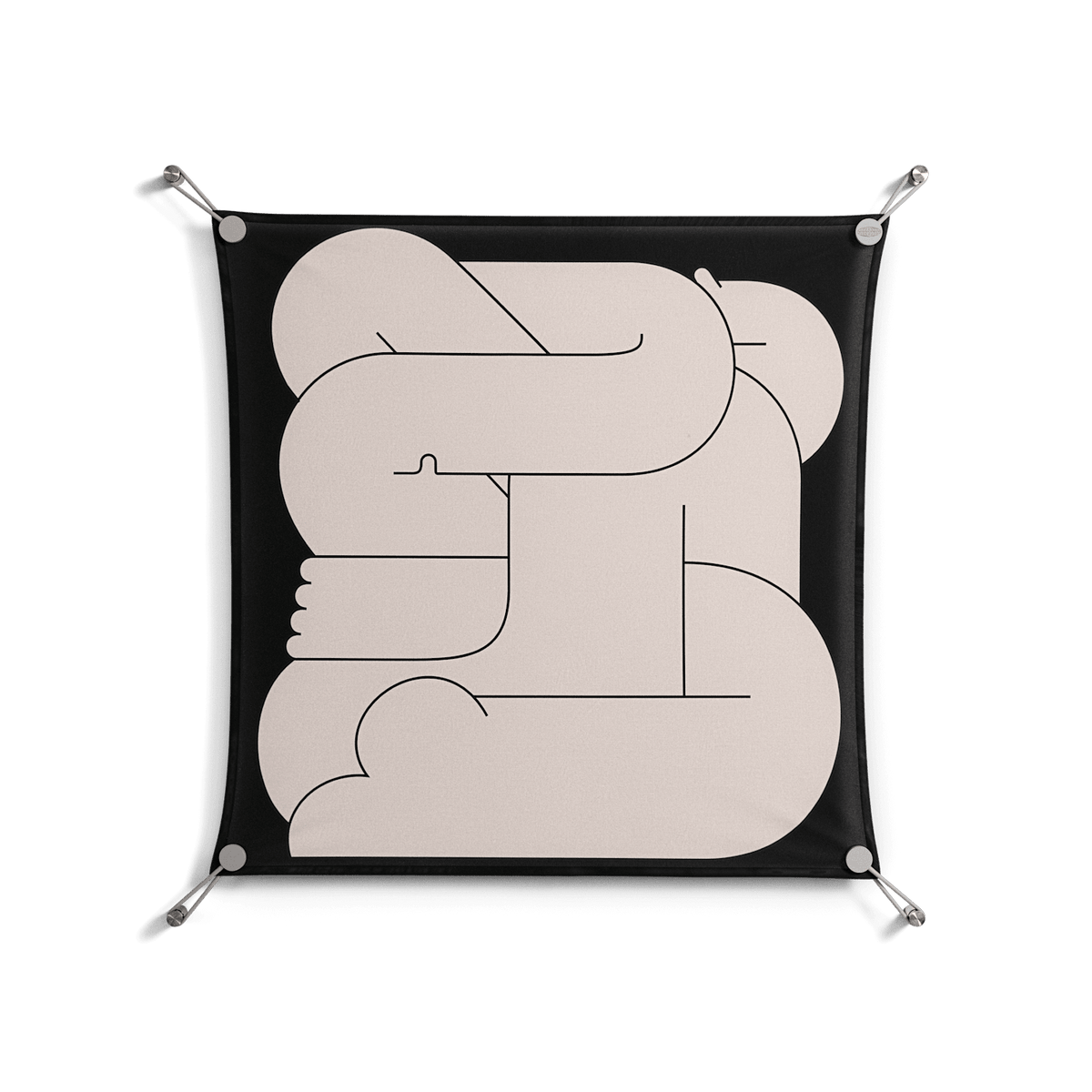Hug 1 - Work On Wall - Andrea Devia-Nuño - Silver - 70 x 70 cm