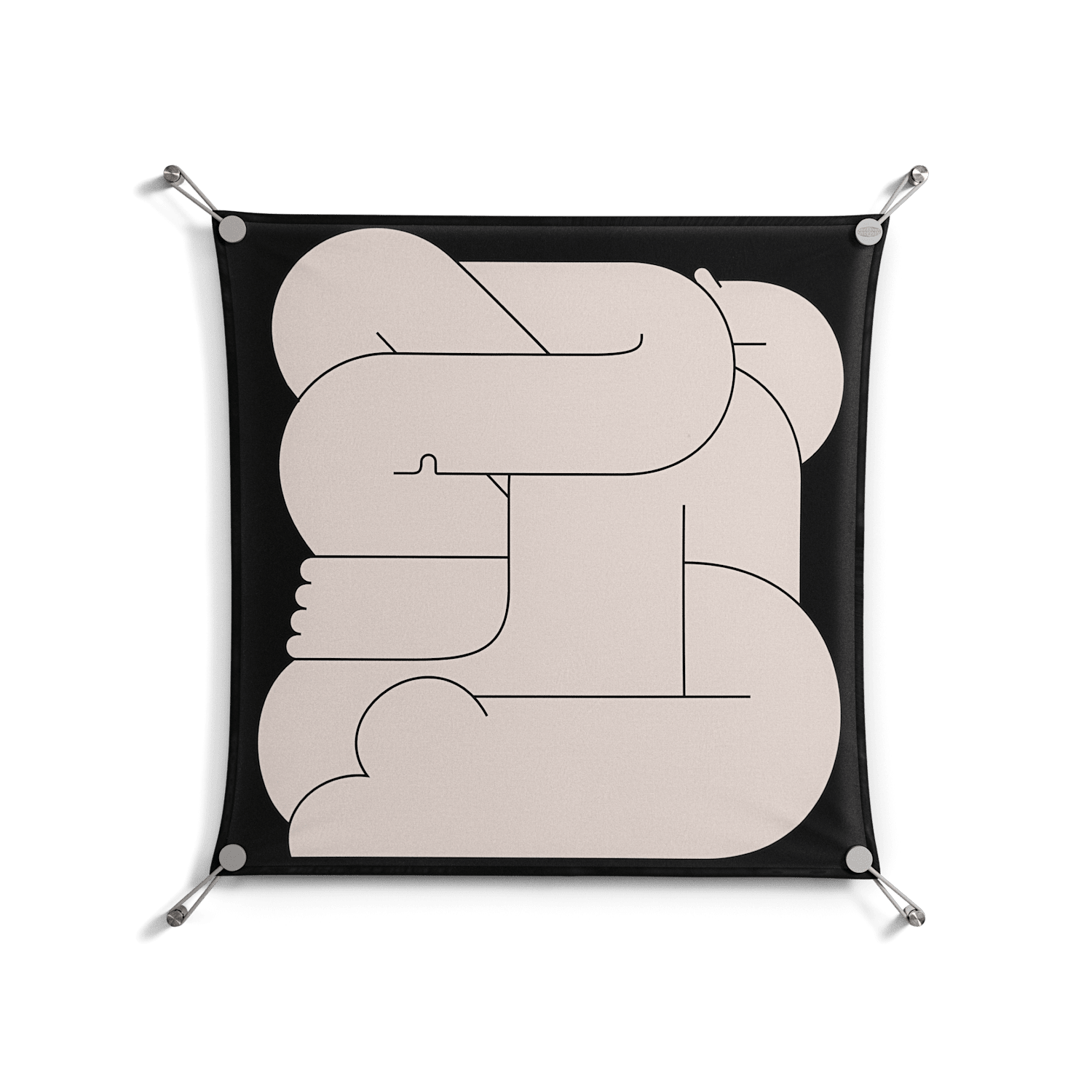 Hug 1 - Work On Wall - Andrea Devia-Nuño - Silver - 70 x 70 cm