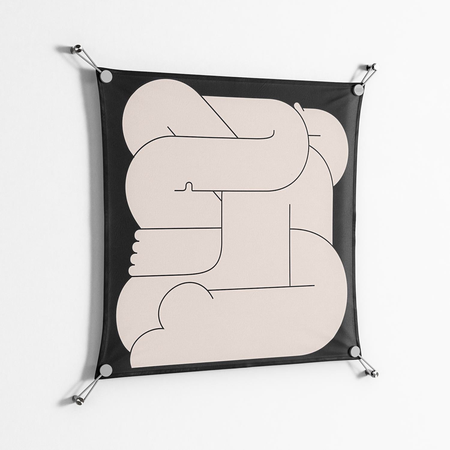 Hug 1 - Work On Wall - Andrea Devia-Nuño - Silver - 70 x 70 cm