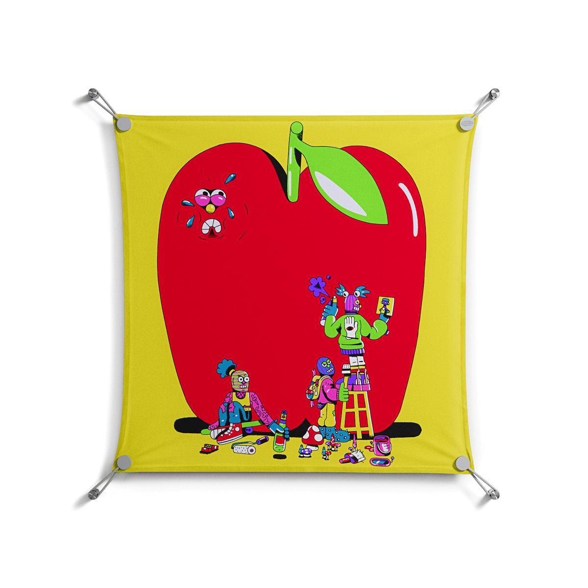 Punkgirls - Work On Wall - Cezar Berje - Silver - 70 x 70 cm