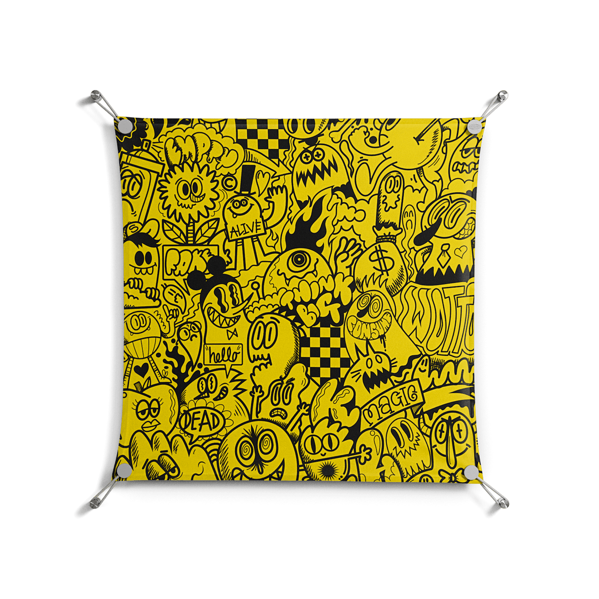 What a Mess - Work On Wall - Craig Watkins - Silver - 70 x 70 cm
