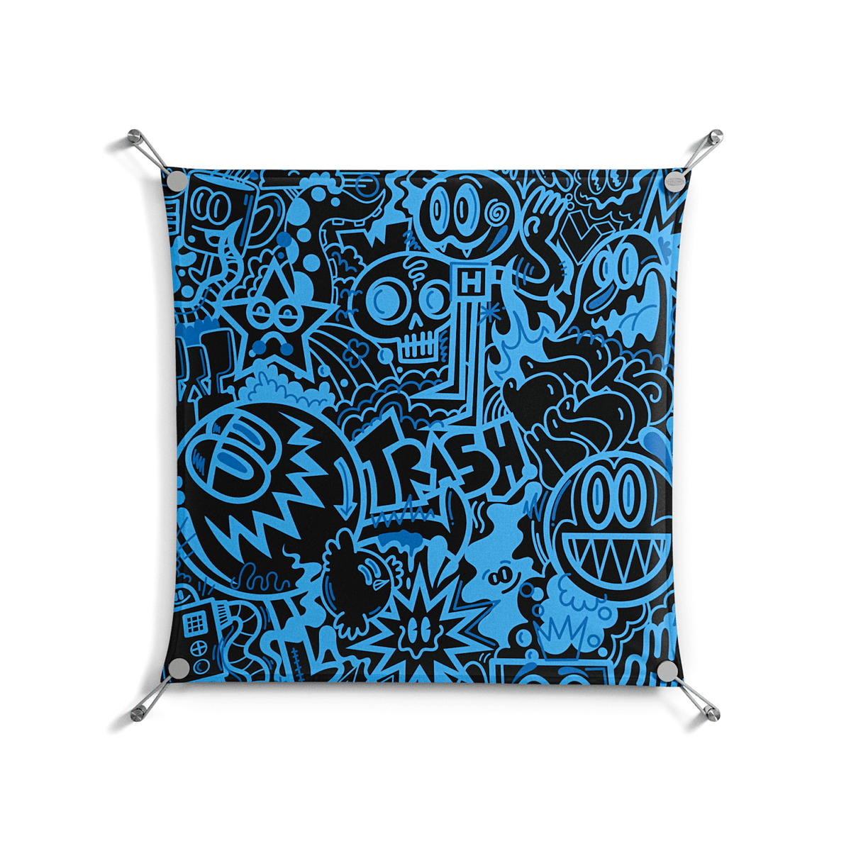 The Blue Line - Work On Wall - Craig Watkins - Silver - 70 x 70 cm