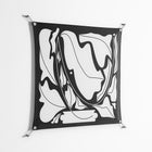 White Flowers - Work On Wall - Konrad Blaszczyk - Silver - 90 x 90 cm