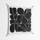 Black Flowers - Work On Wall - Konrad Blaszczyk - Silver - 90 x 90 cm