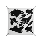Black Birds - Work On Wall - Konrad Blaszczyk - Silver - 90 x 90 cm
