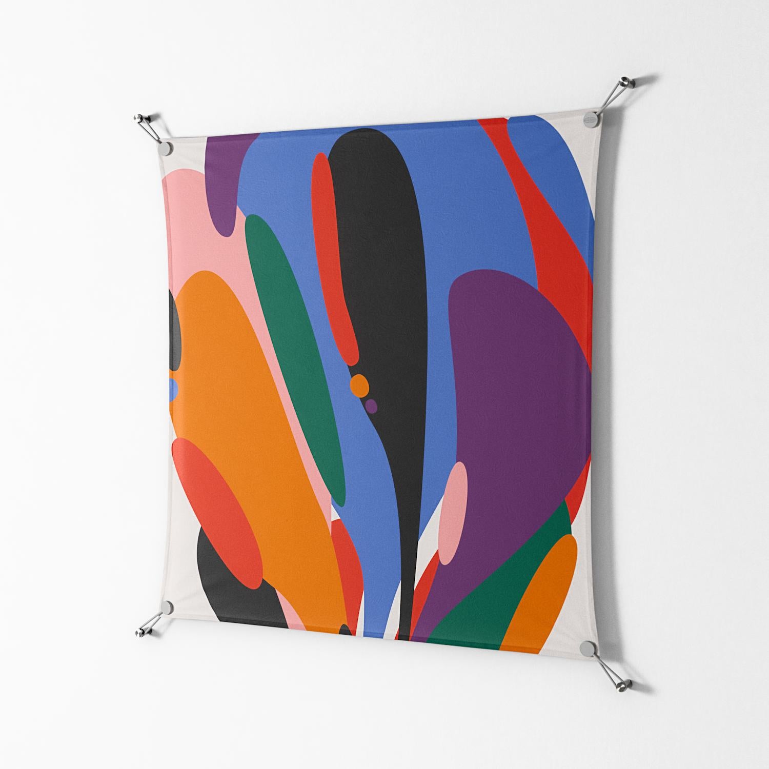 Balloons Zoom - Work On Wall - Vratislav Pecka - Silver - 90 x 90 cm