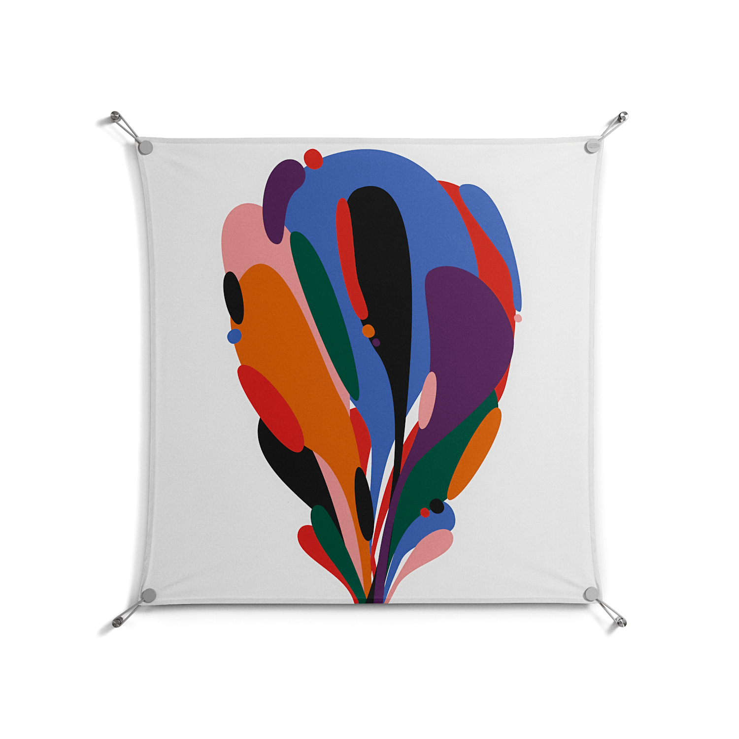 Balloons - Work On Wall - Vratislav Pecka - Silver - 90 x 90 cm