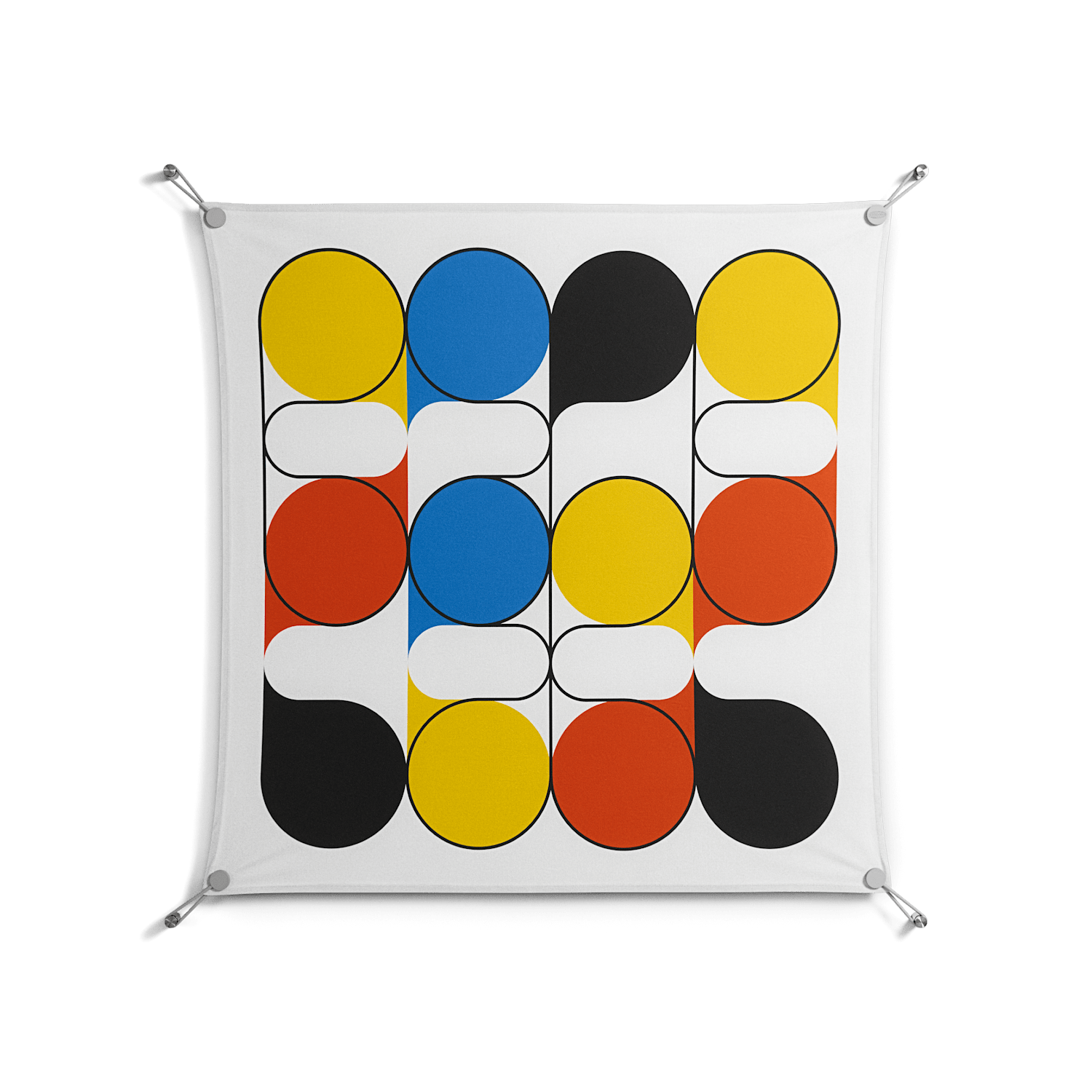 Springs - Work On Wall - Vratislav Pecka - Silver - 90 x 90 cm