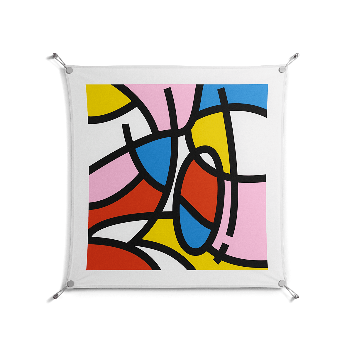 Yo - Work On Wall - Vratislav Pecka - Silver - 90 x 90 cm