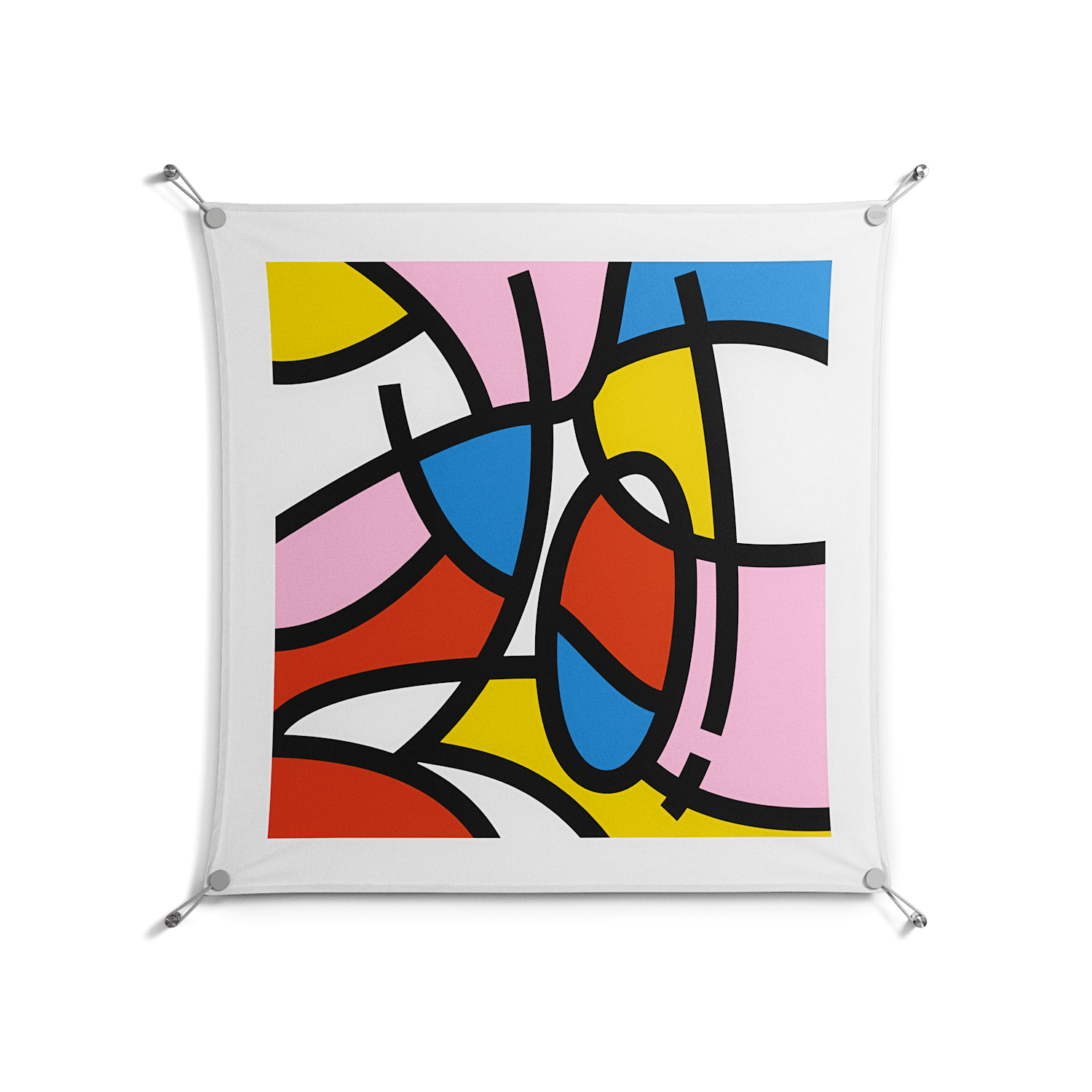 Yo - Work On Wall - Vratislav Pecka - Silver - 90 x 90 cm