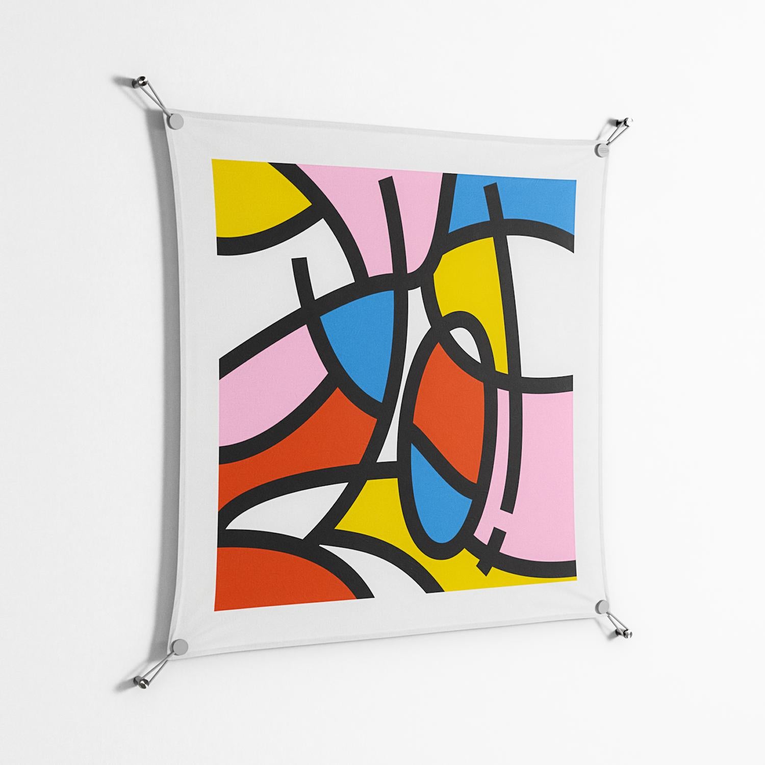Yo - Work On Wall - Vratislav Pecka - Silver - 90 x 90 cm