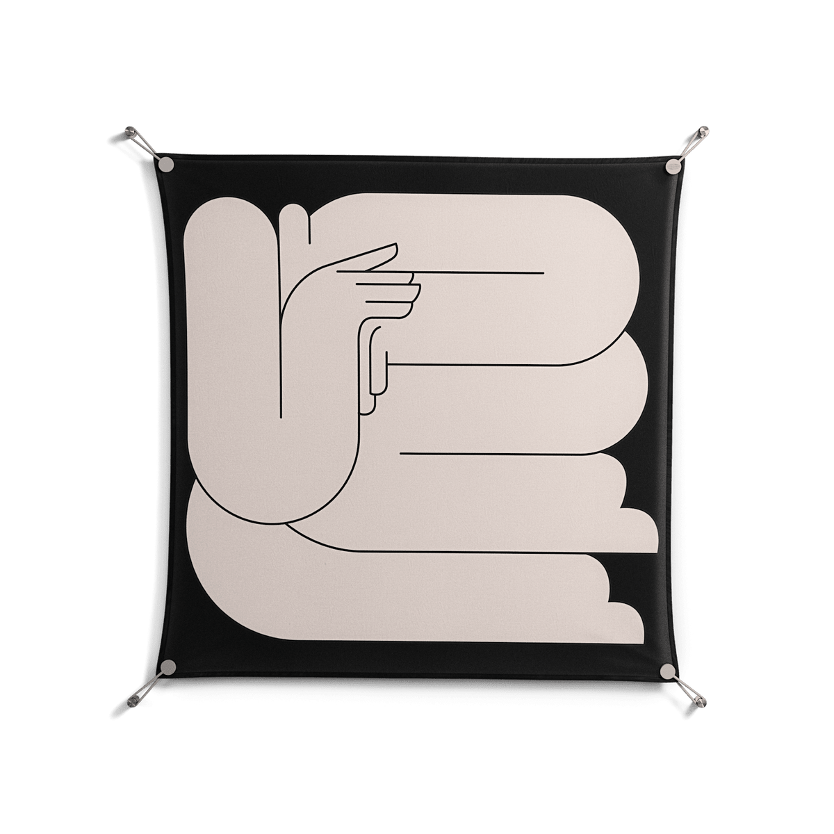 Rest 1 - Work On Wall - Andrea Devia-Nuño - Silver - 90 x 90 cm