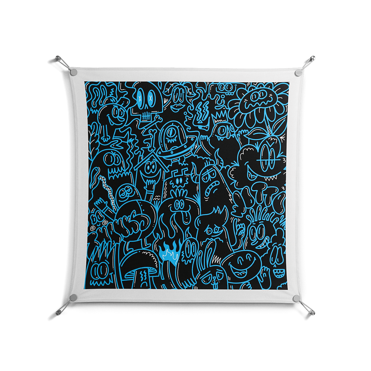 Blue Wotto - Work On Wall - Craig Watkins - Silver - 90 x 90 cm