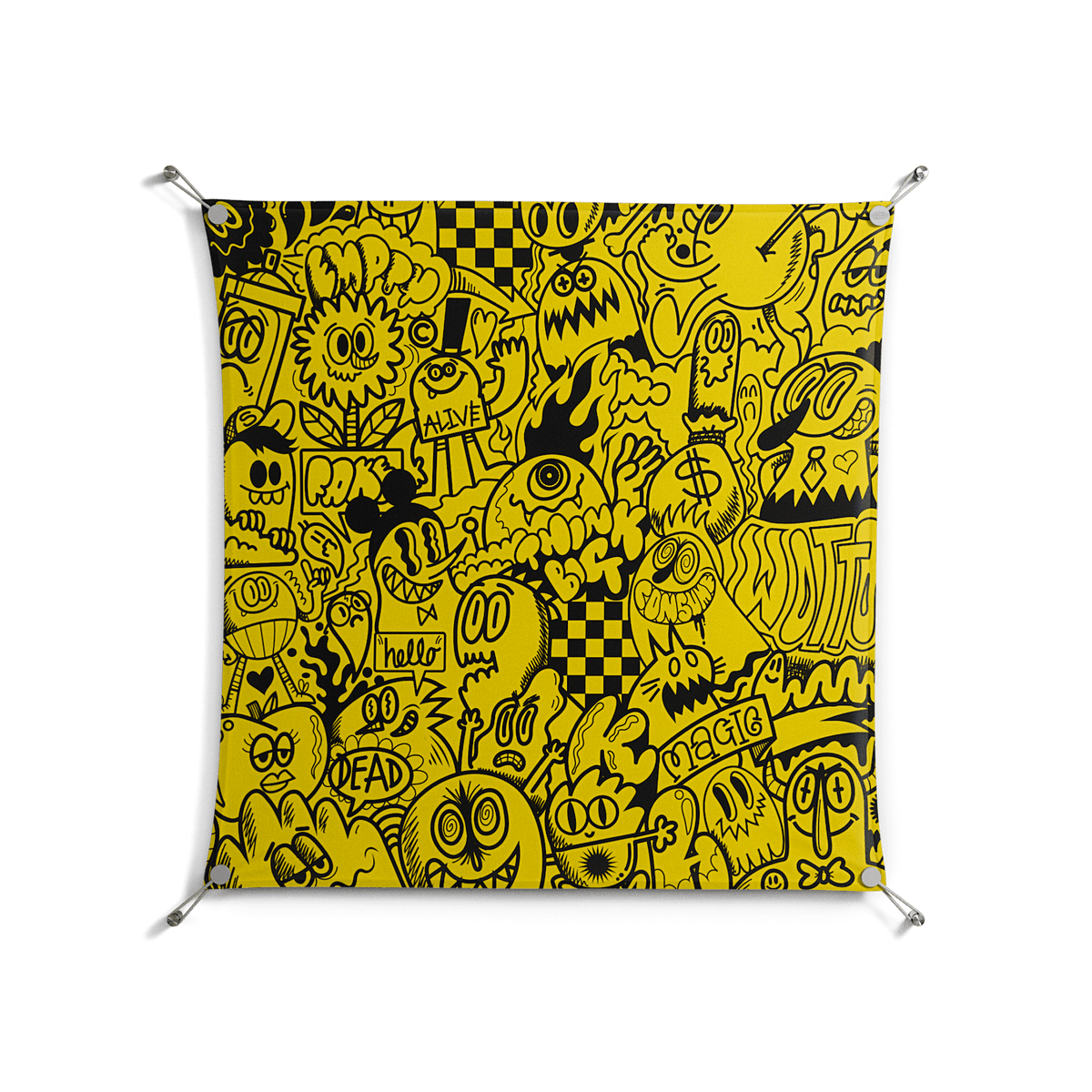 What a Mess - Work On Wall - Craig Watkins - Silver - 90 x 90 cm