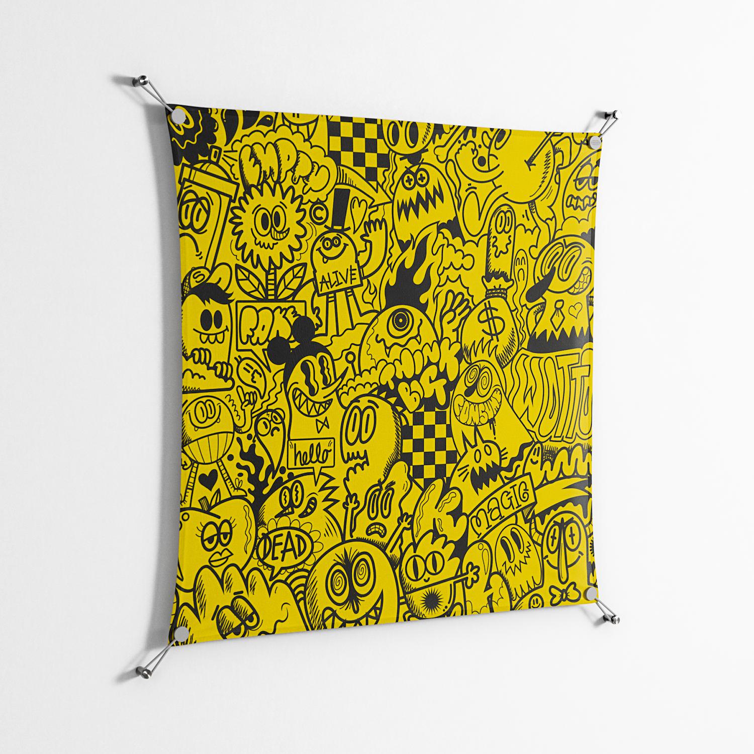 What a Mess - Work On Wall - Craig Watkins - Silver - 90 x 90 cm