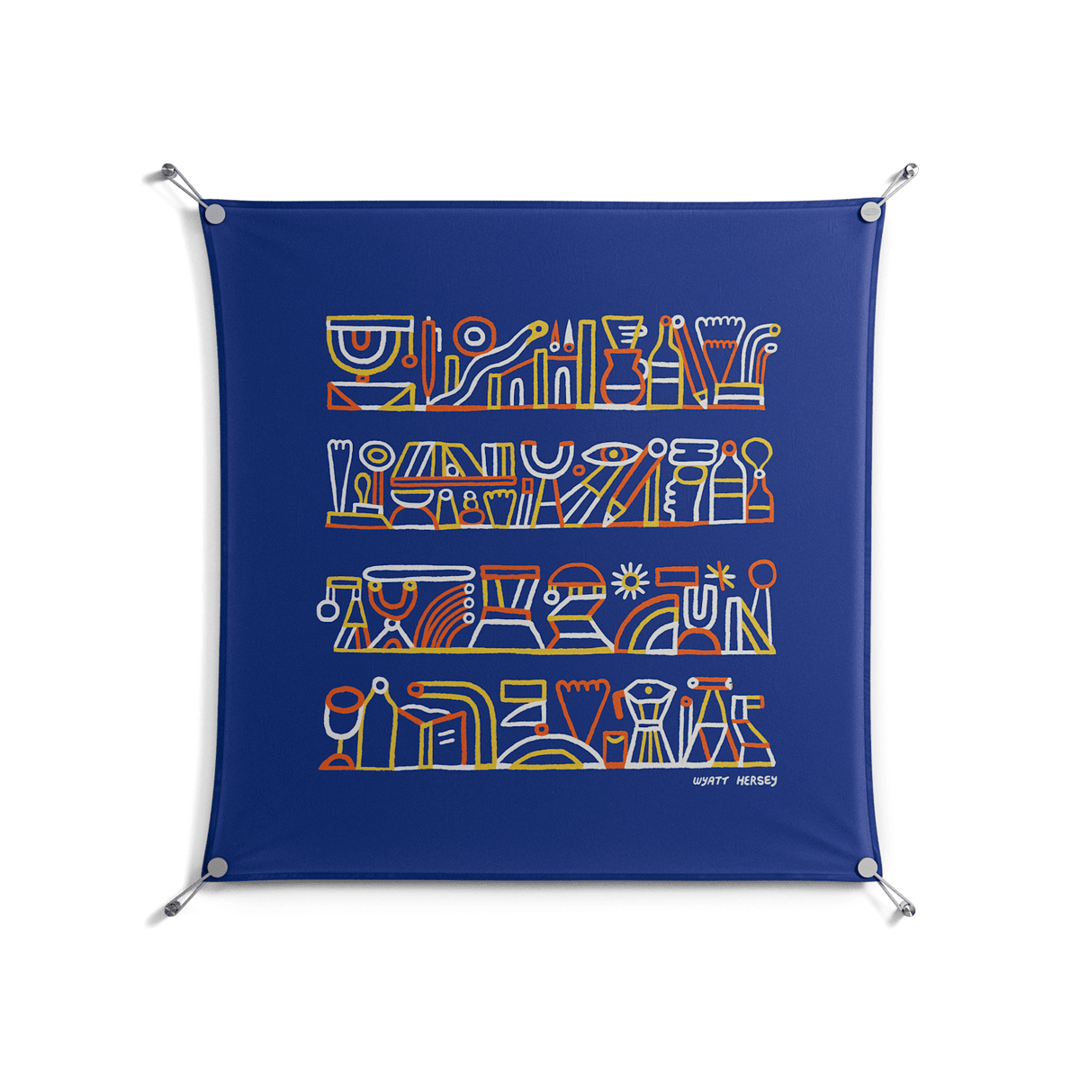 Shelves - Work On Wall - Wyatt Hersey - Silver - 90 x 90 cm