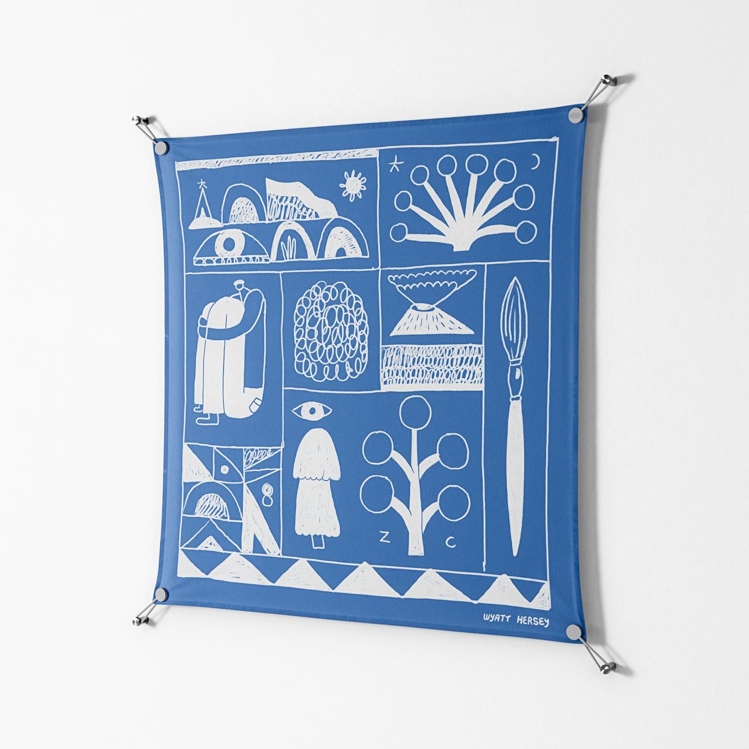Tapestry - Work On Wall - Wyatt Hersey - Silver - 90 x 90 cm