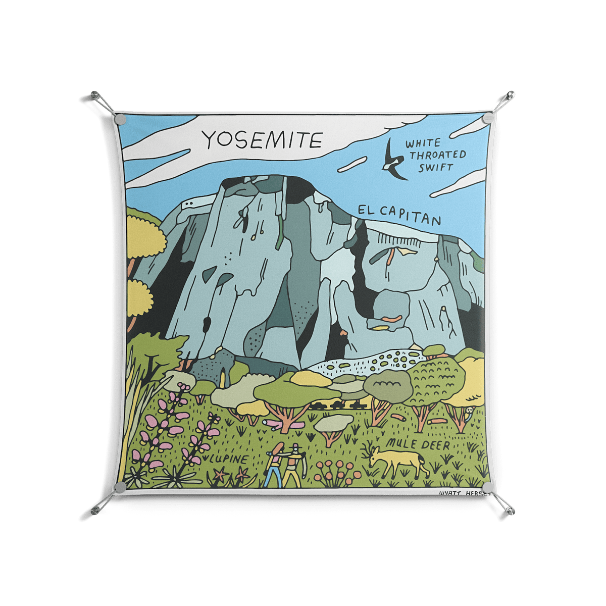 Yosemite - Work On Wall - Wyatt Hersey - Silver - 90 x 90 cm