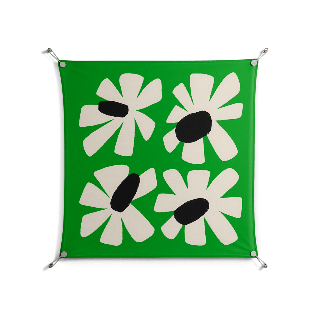 No Stress - Work On Wall - Magda March - Silver - 90 x 90 cm