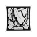 White Flowers - Work On Wall - Konrad Blaszczyk - Silver - 140 x 140 cm