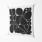 Black Flowers - Work On Wall - Konrad Blaszczyk - Silver - 140 x 140 cm