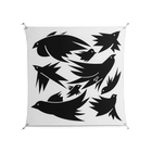 Black Birds - Work On Wall - Konrad Blaszczyk - Silver - 140 x 140 cm