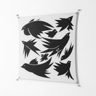 Black Birds - Work On Wall - Konrad Blaszczyk - Silver - 140 x 140 cm