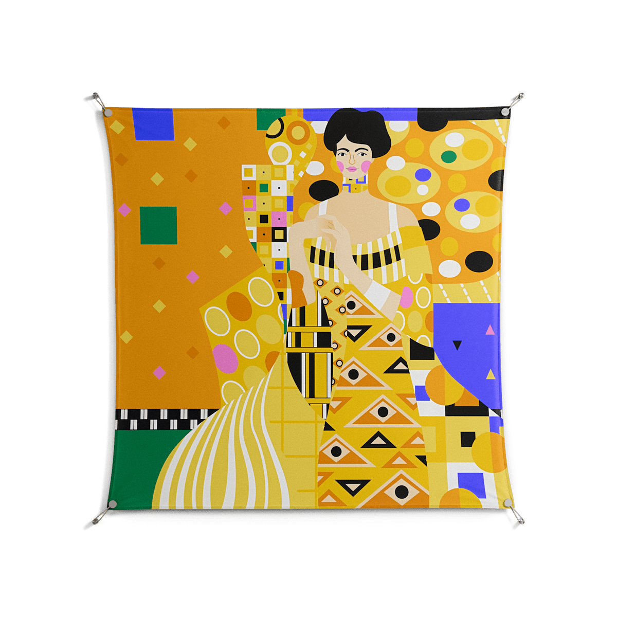 Klimt - Work On Wall - Heather Zhou - Silver - 140 x 140 cm