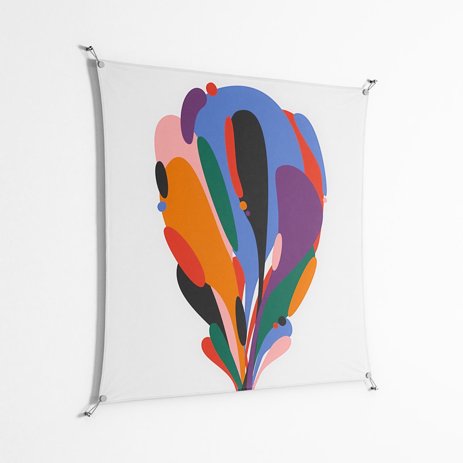 Balloons - Work On Wall - Vratislav Pecka - Silver - 140 x 140 cm
