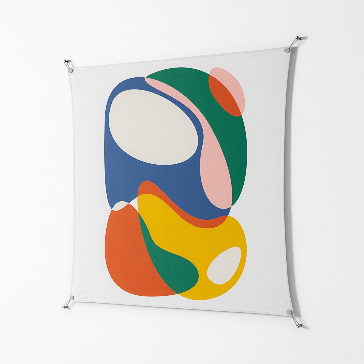 Spilled Paint - Work On Wall - Vratislav Pecka - Silver - 140 x 140 cm
