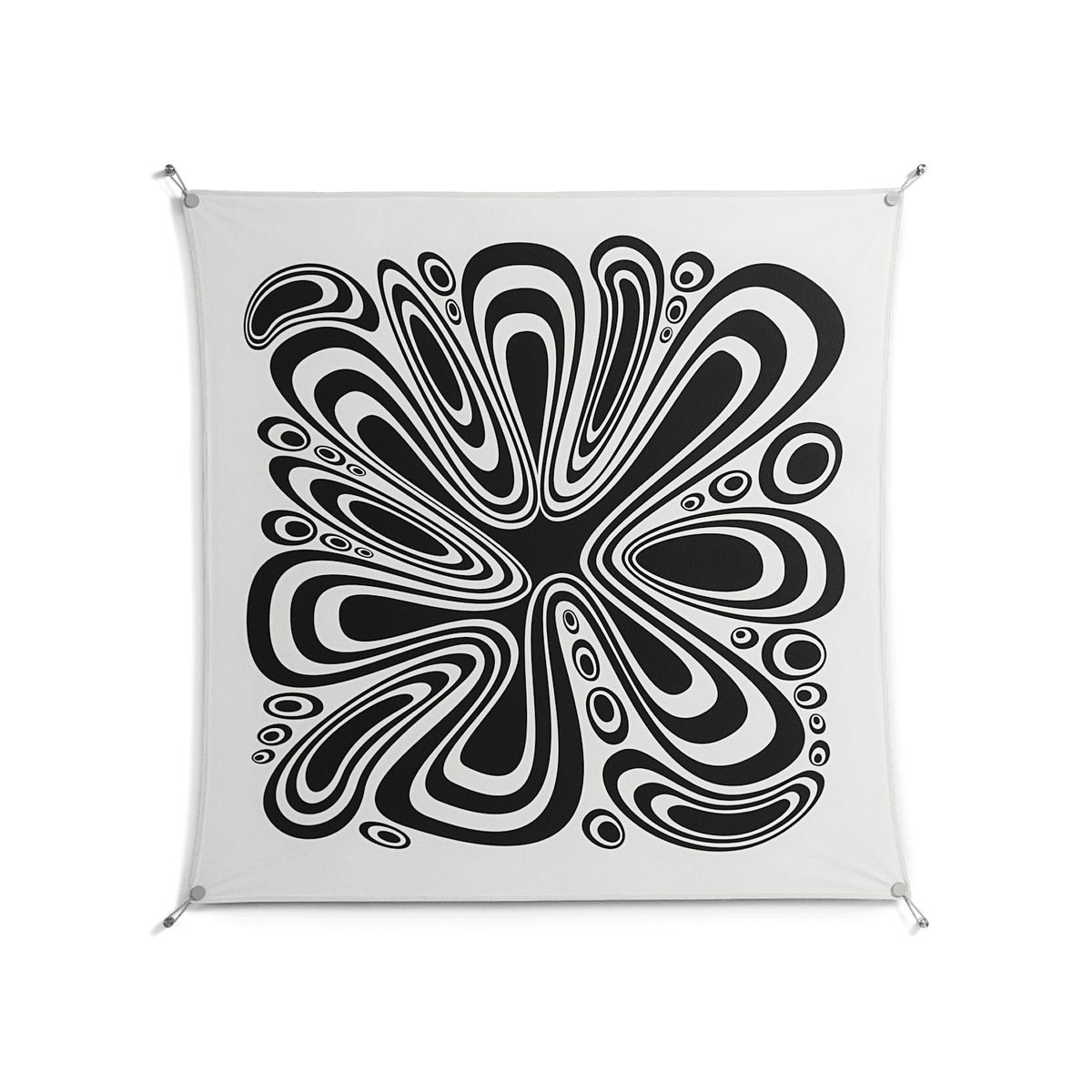 Splash of Black - Work On Wall - Vratislav Pecka - Silver - 140 x 140 cm