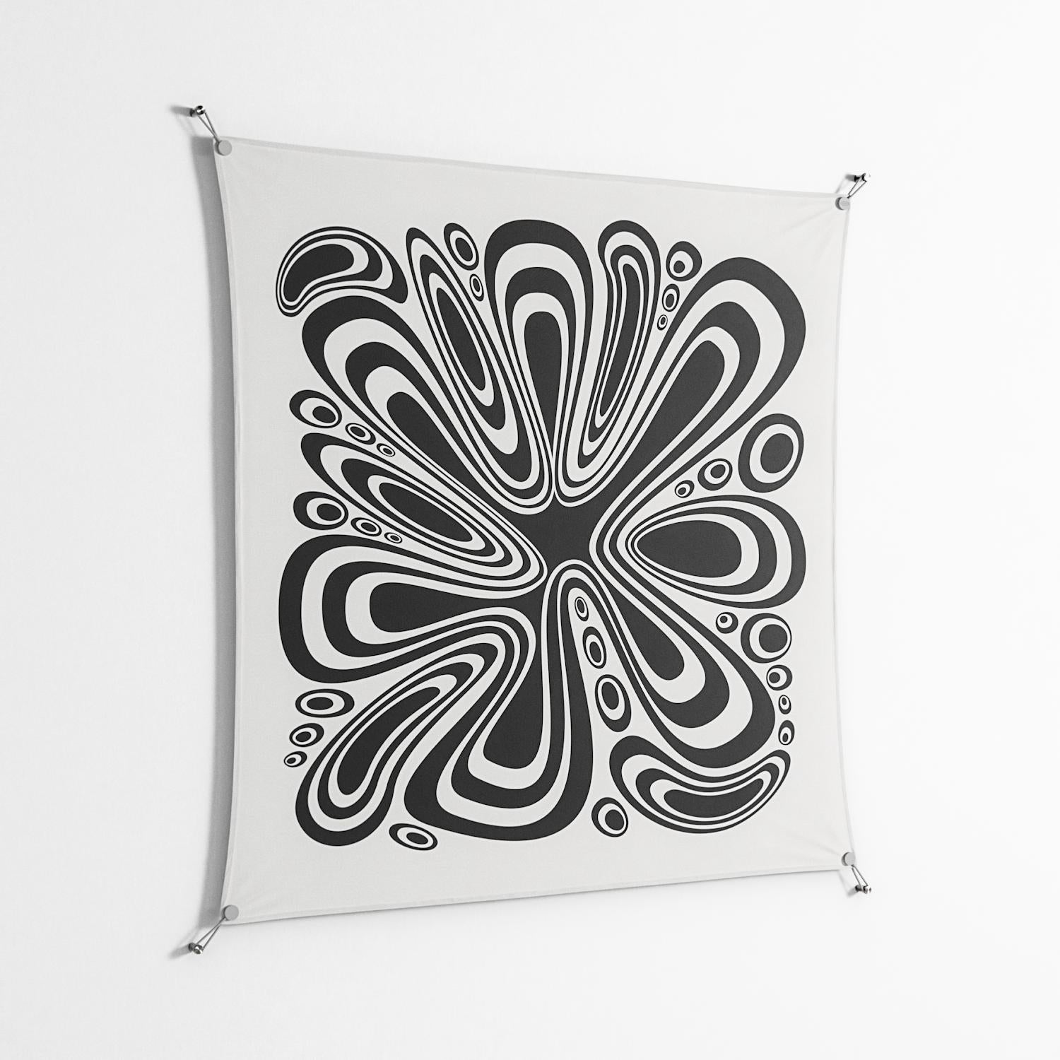 Splash of Black - Work On Wall - Vratislav Pecka - Silver - 140 x 140 cm