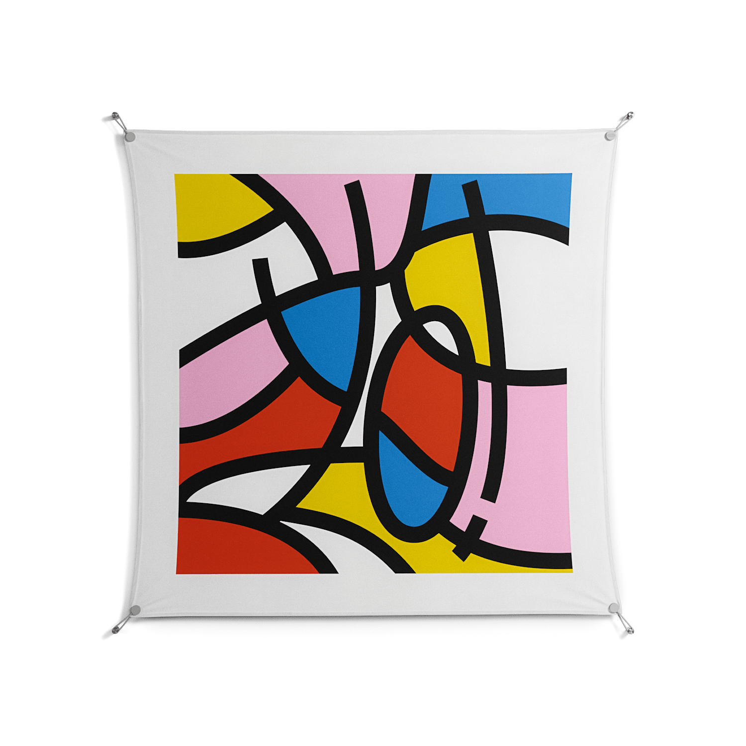 Yo - Work On Wall - Vratislav Pecka - Silver - 140 x 140 cm