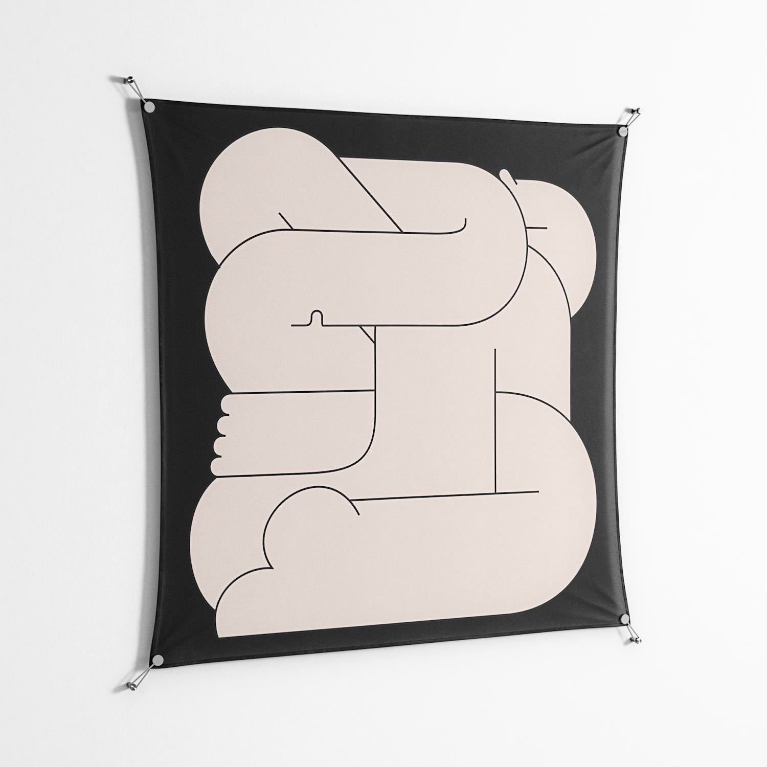 Hug 1 - Work On Wall - Andrea Devia-Nuño - Silver - 140 x 140 cm