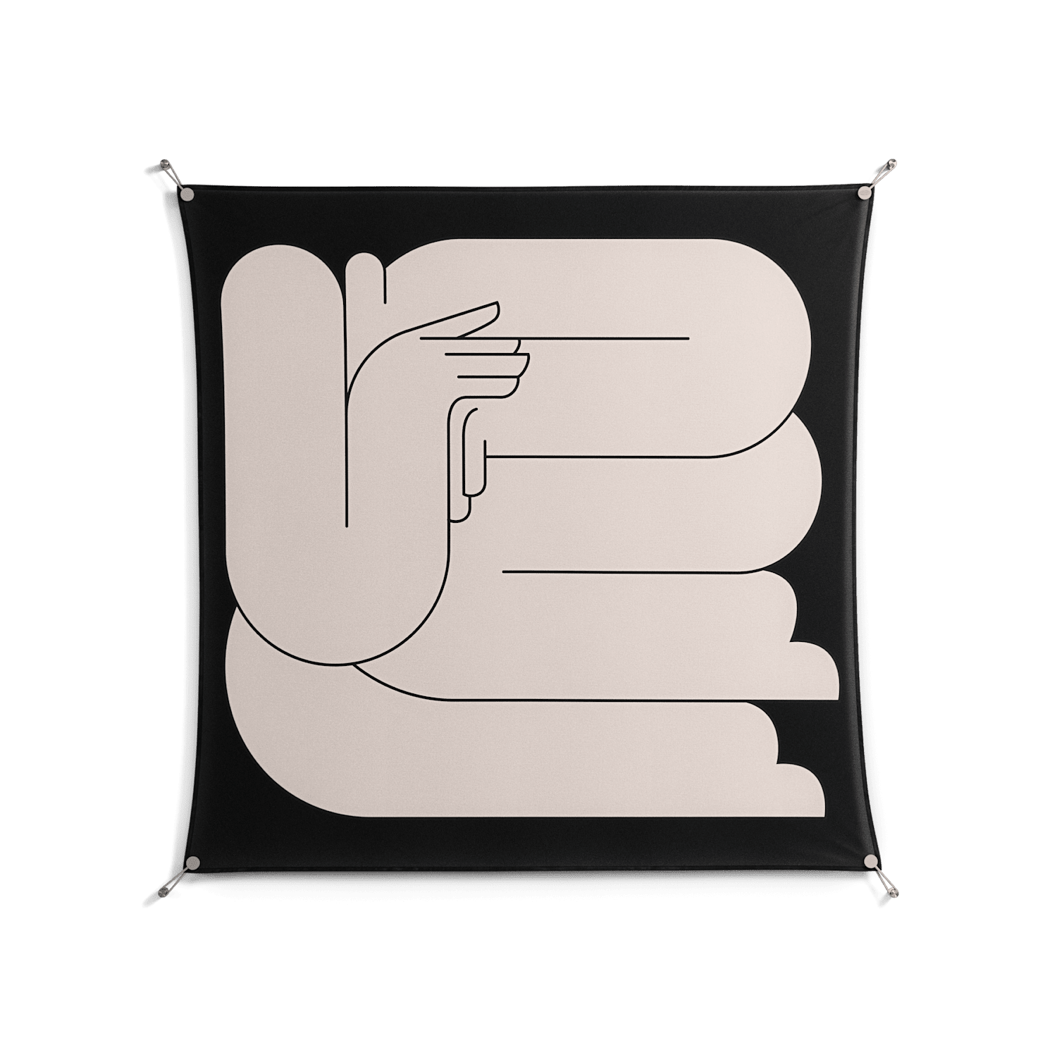 Rest 1 - Work On Wall - Andrea Devia-Nuño - Silver - 140 x 140 cm
