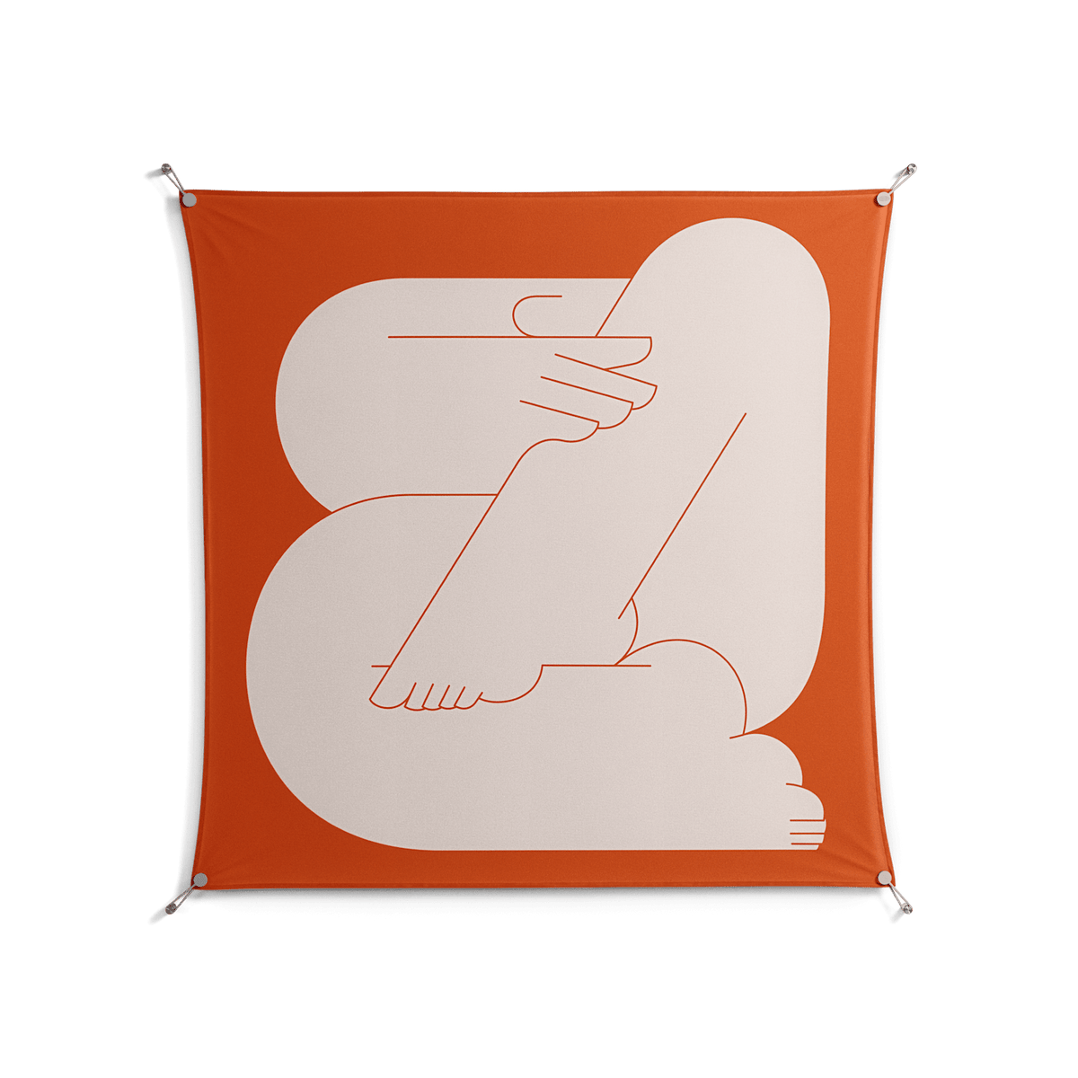 Rest 2 - Work On Wall - Andrea Devia-Nuño - Silver - 140 x 140 cm