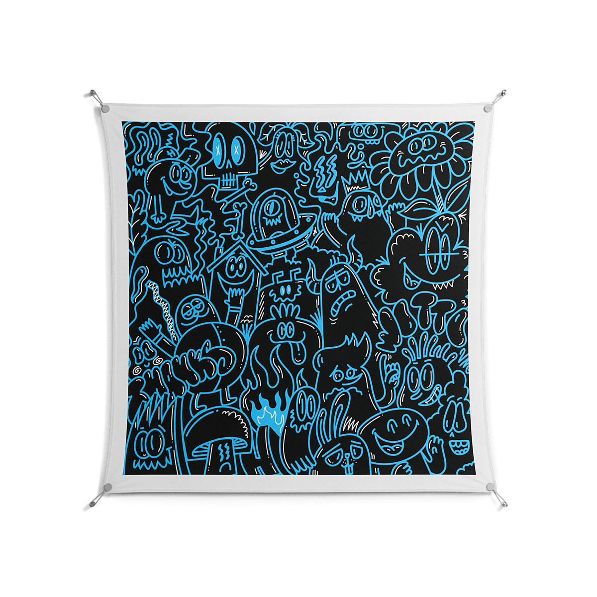 Blue Wotto - Work On Wall - Craig Watkins - Silver - 140 x 140 cm
