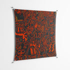 Wottosque Red - Work On Wall - Craig Watkins - Silver - 140 x 140 cm
