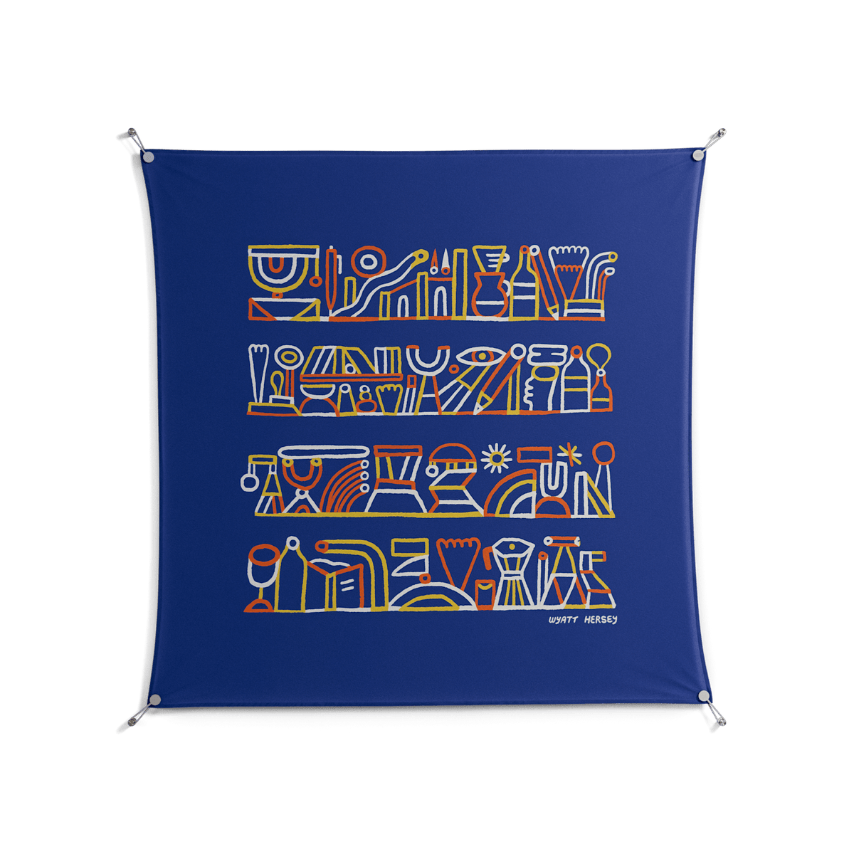 Shelves - Work On Wall - Wyatt Hersey - Silver - 140 x 140 cm