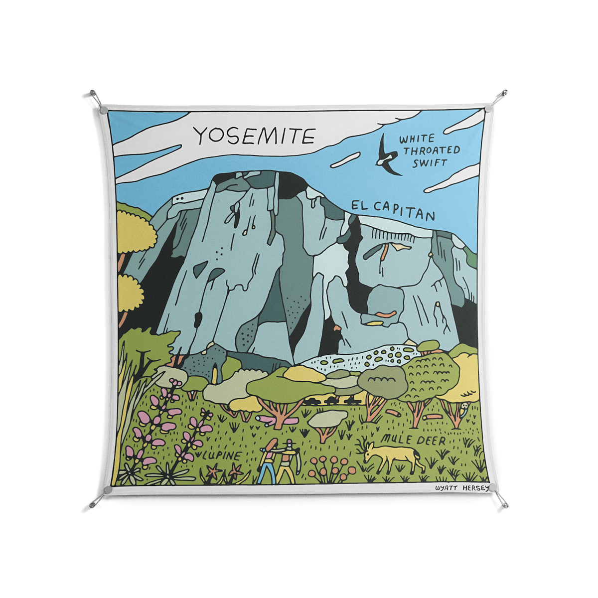 Yosemite - Work On Wall - Wyatt Hersey - Silver - 140 x 140 cm