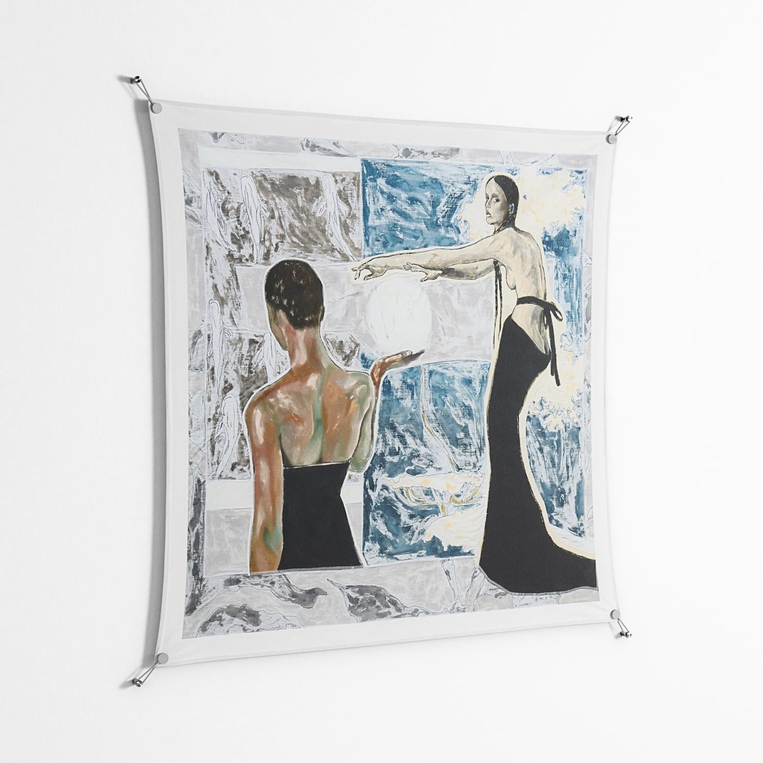 Balance - Work On Wall - Sophie Goudman - Silver - 140 x 140 cm