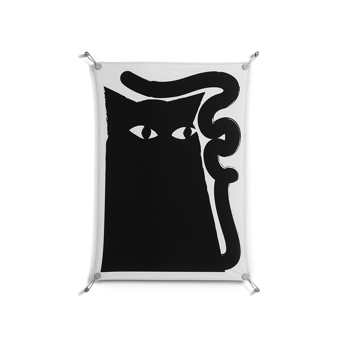 Black Cat - Work On Wall - Konrad Blaszczyk - Silver - 70 x 100 cm