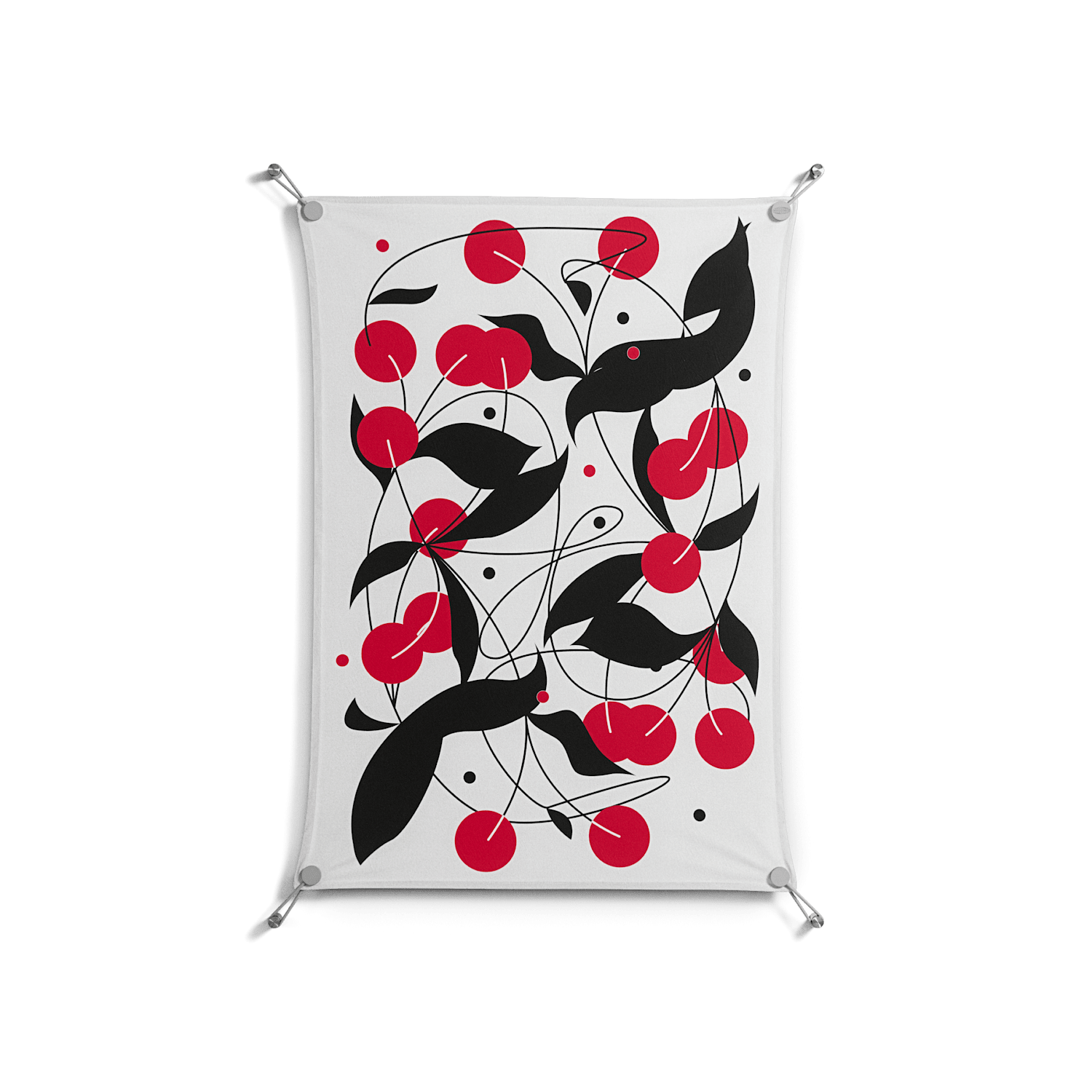 Cherry - Work On Wall - Konrad Blaszczyk - Silver - 70 x 100 cm