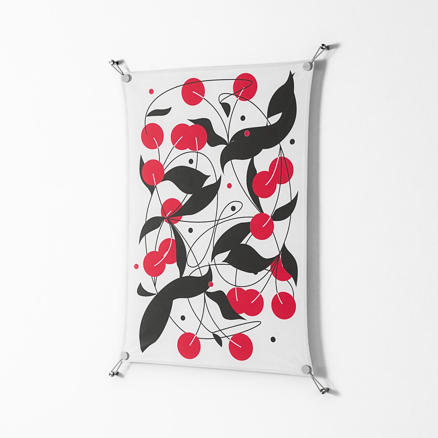 Cherry - Work On Wall - Konrad Blaszczyk - Silver - 70 x 100 cm