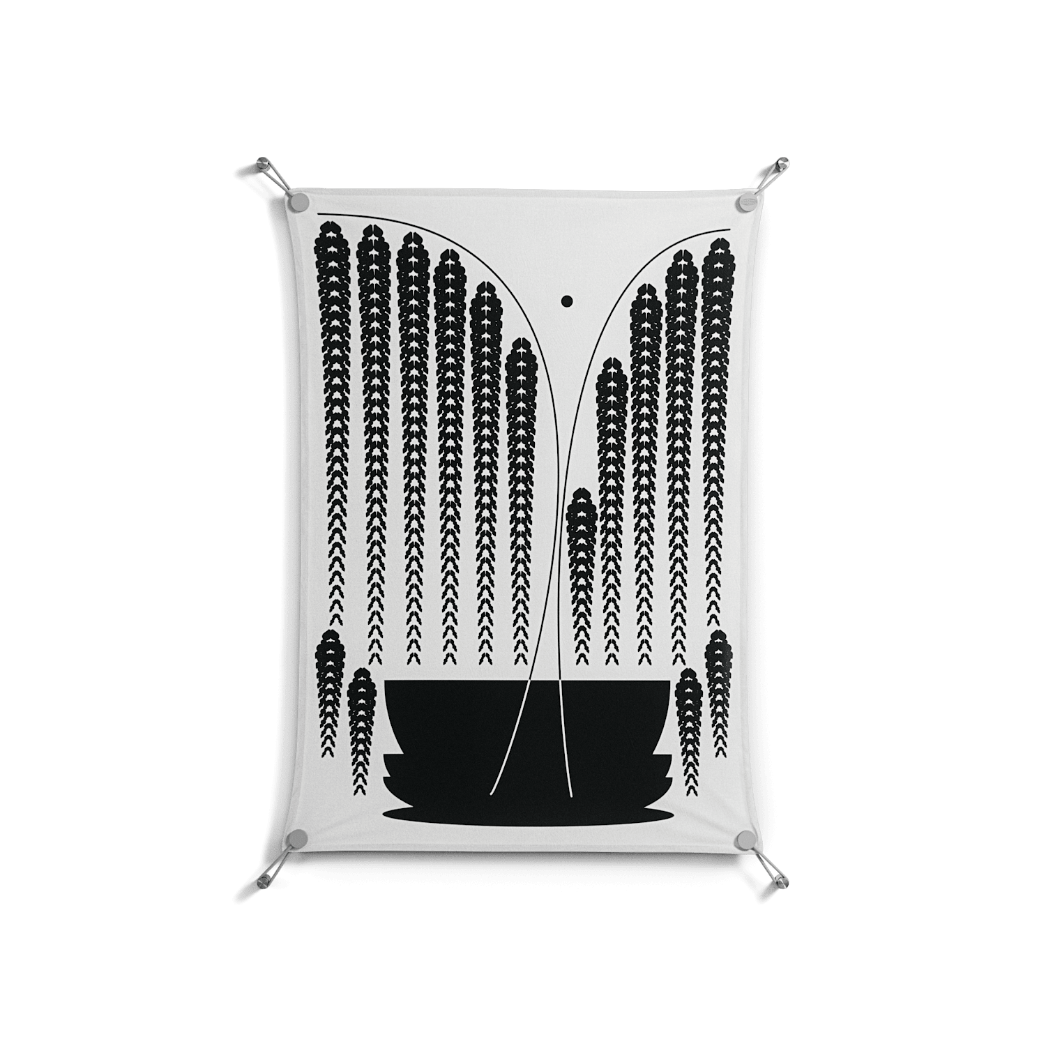 Black Fern - Work On Wall - Konrad Blaszczyk - Silver - 70 x 100 cm