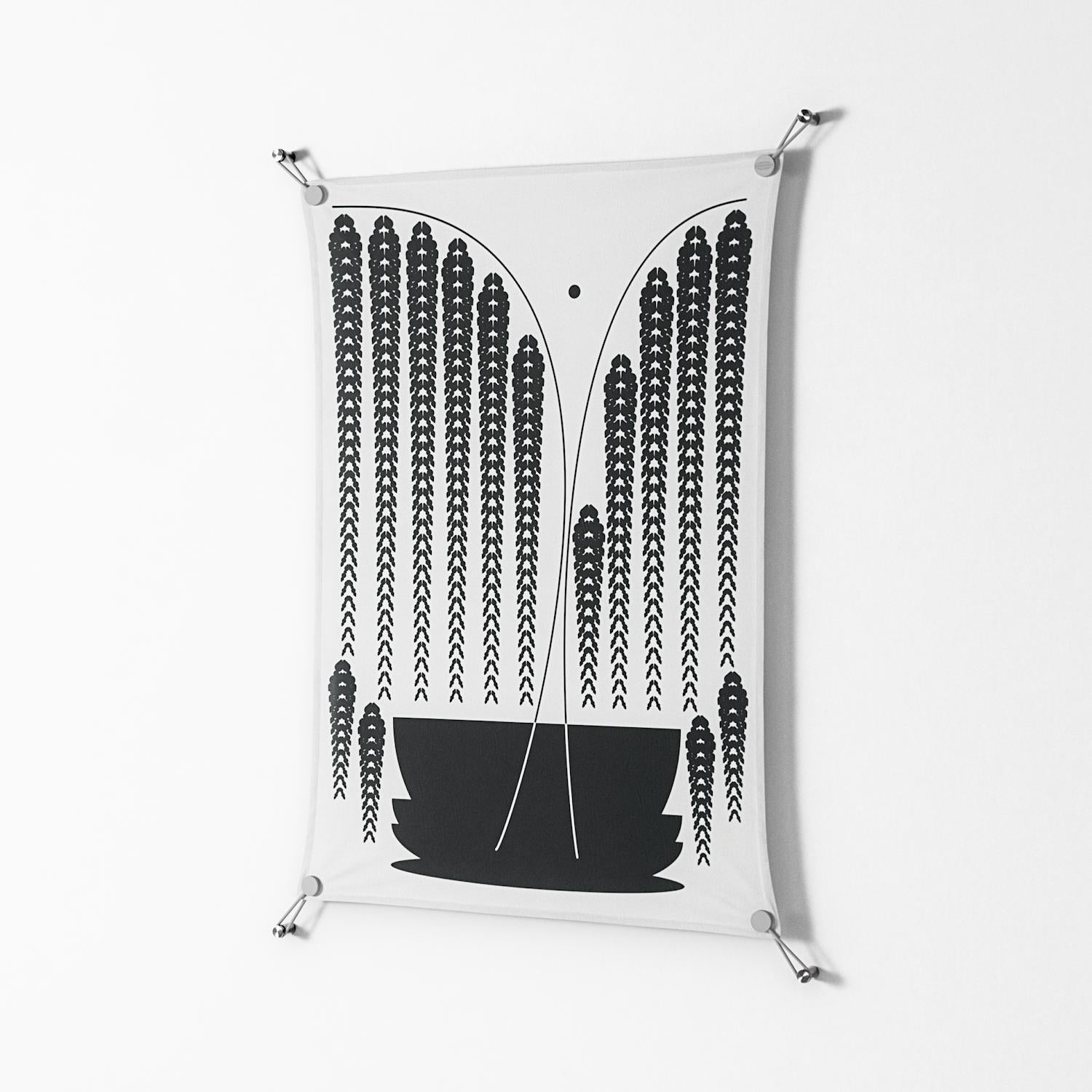 Black Fern - Work On Wall - Konrad Blaszczyk - Silver - 70 x 100 cm